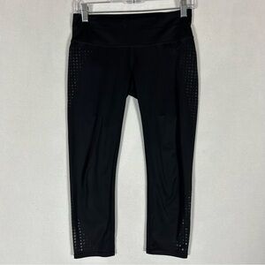 Athleta Gel Dot Sonar Capri Women’s Small S Black Cropped Zipper Pocket 721721